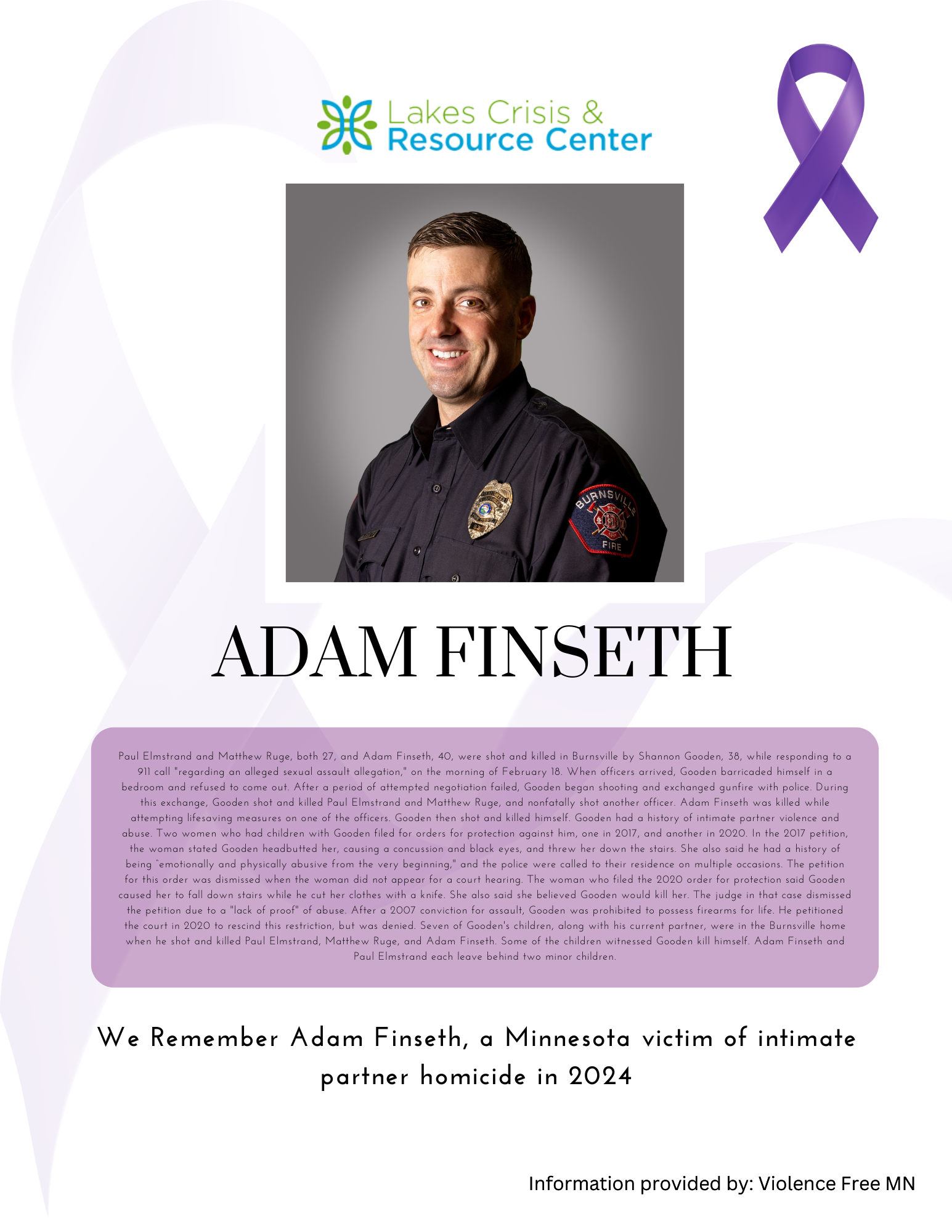 Memorial Display - Adam Finseth