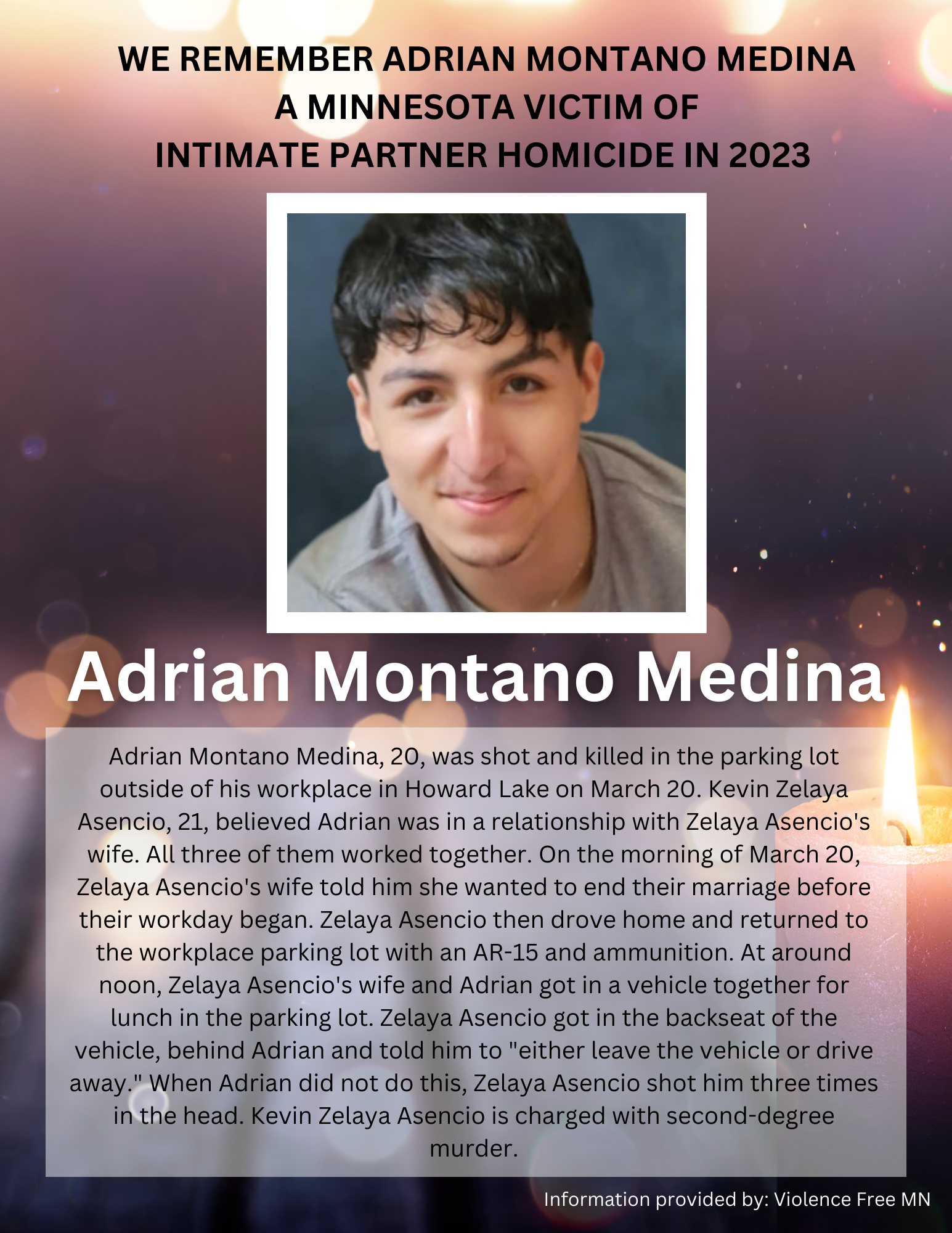 Memorial Display - Adrian Montano Medina