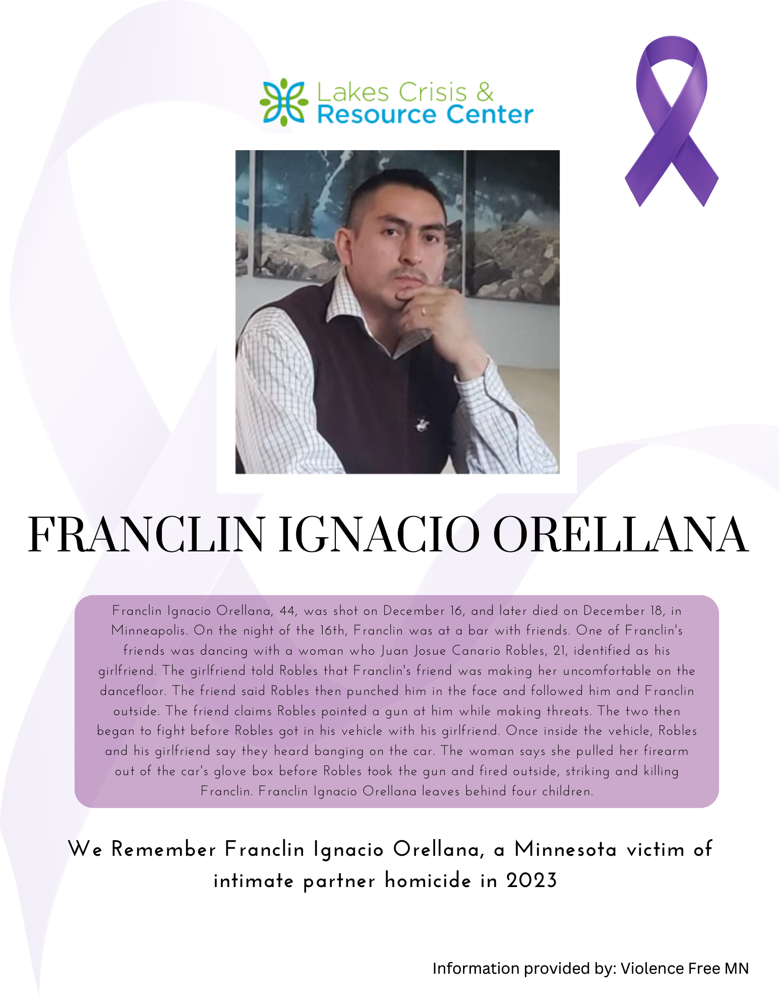 Memorial Display - Franclin Ignacio Orellana