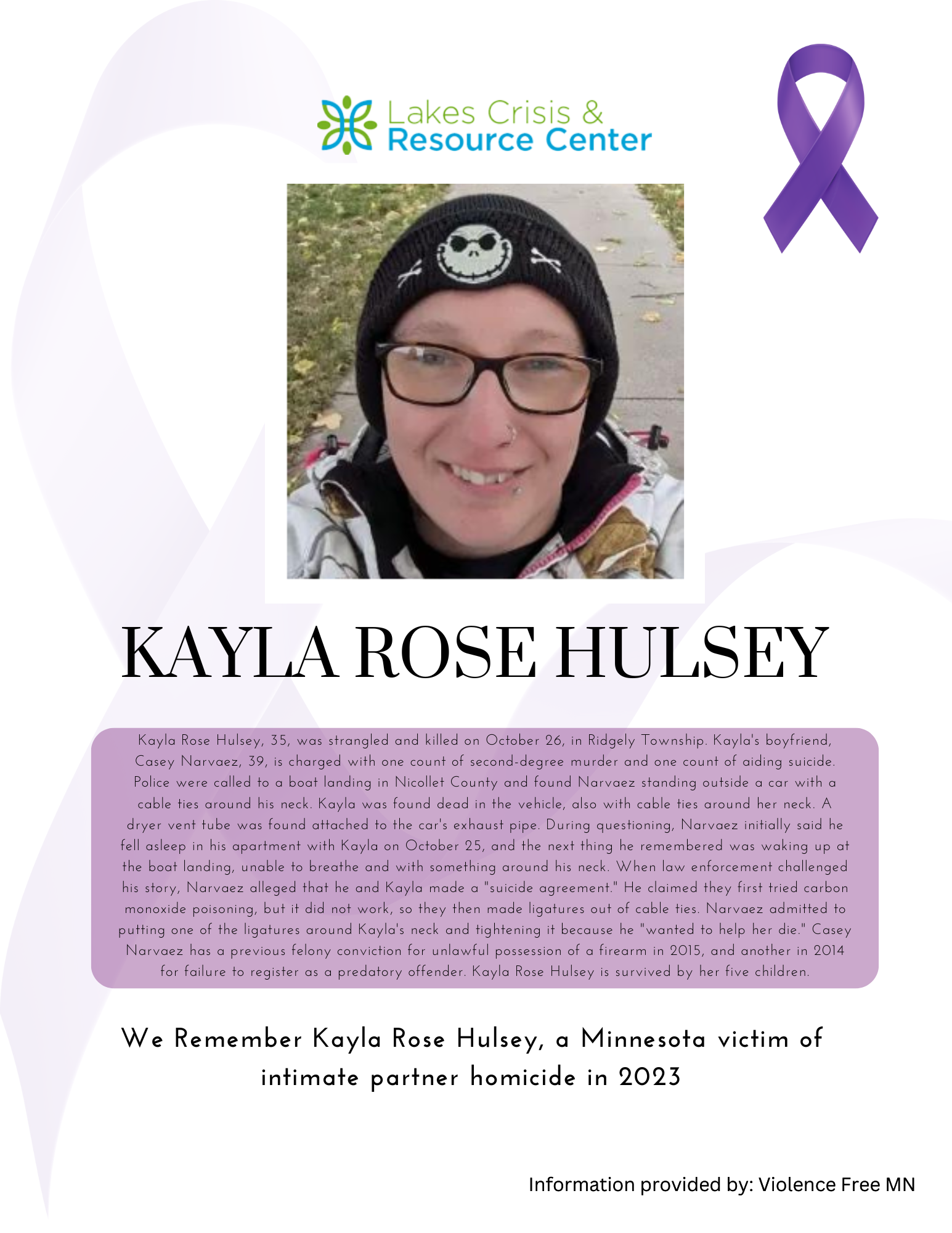 Memorial Display - Kayla Rose Hulsey