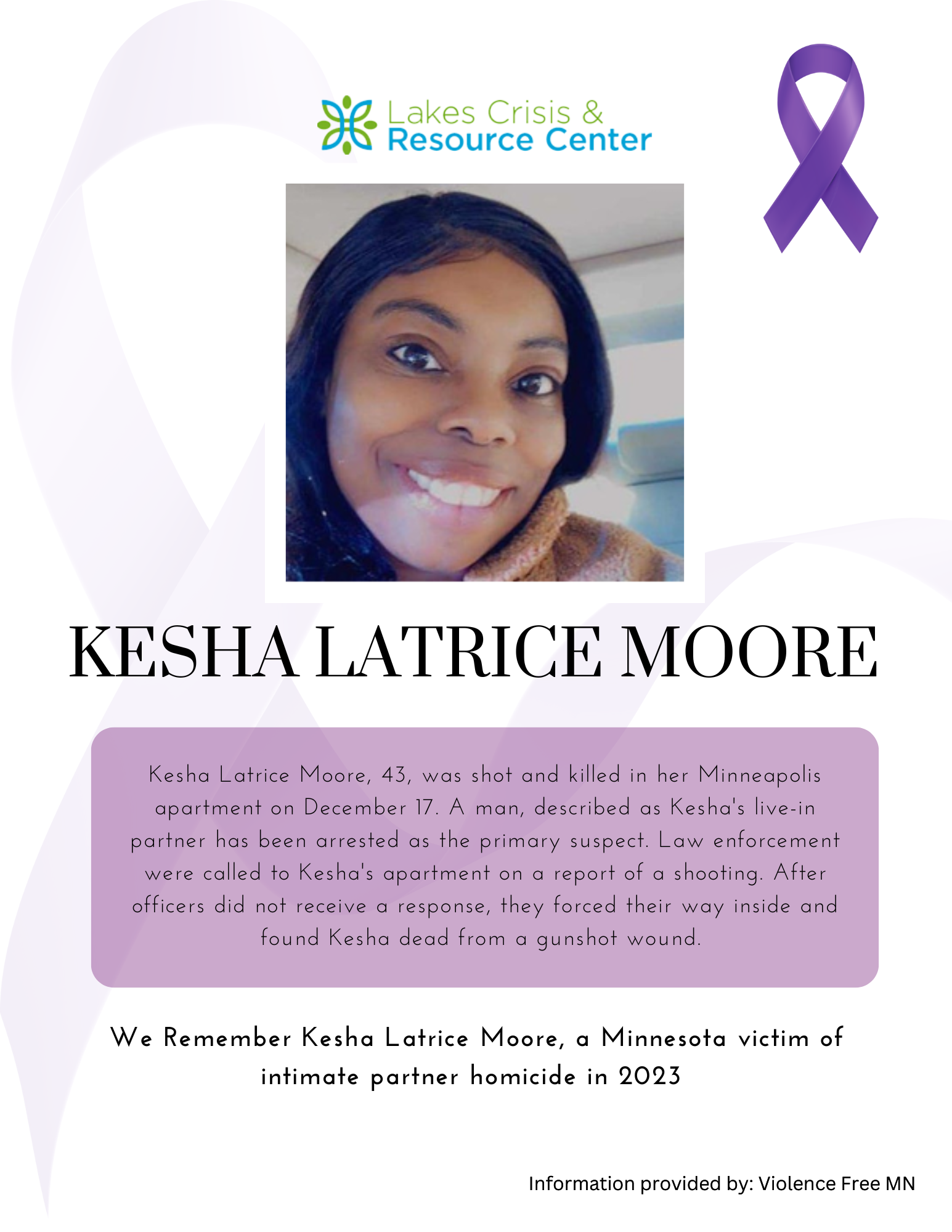 Memorial Display - Kesha Latrice Moore