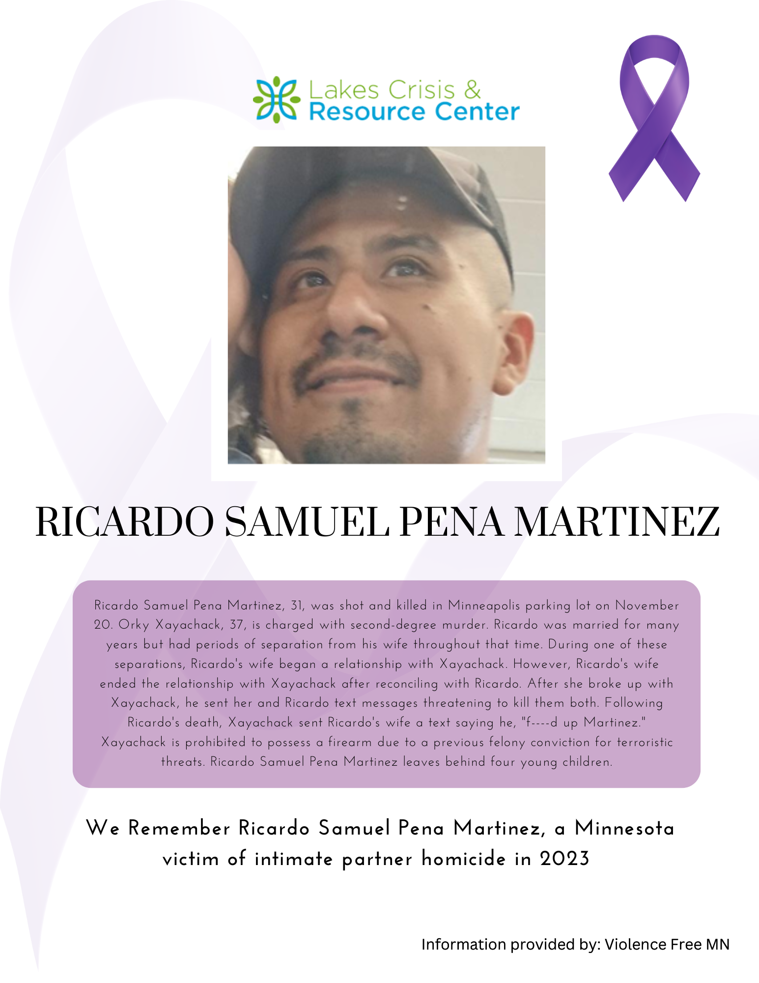 Memorial Display - Ricardo Samuel Pena Martinez